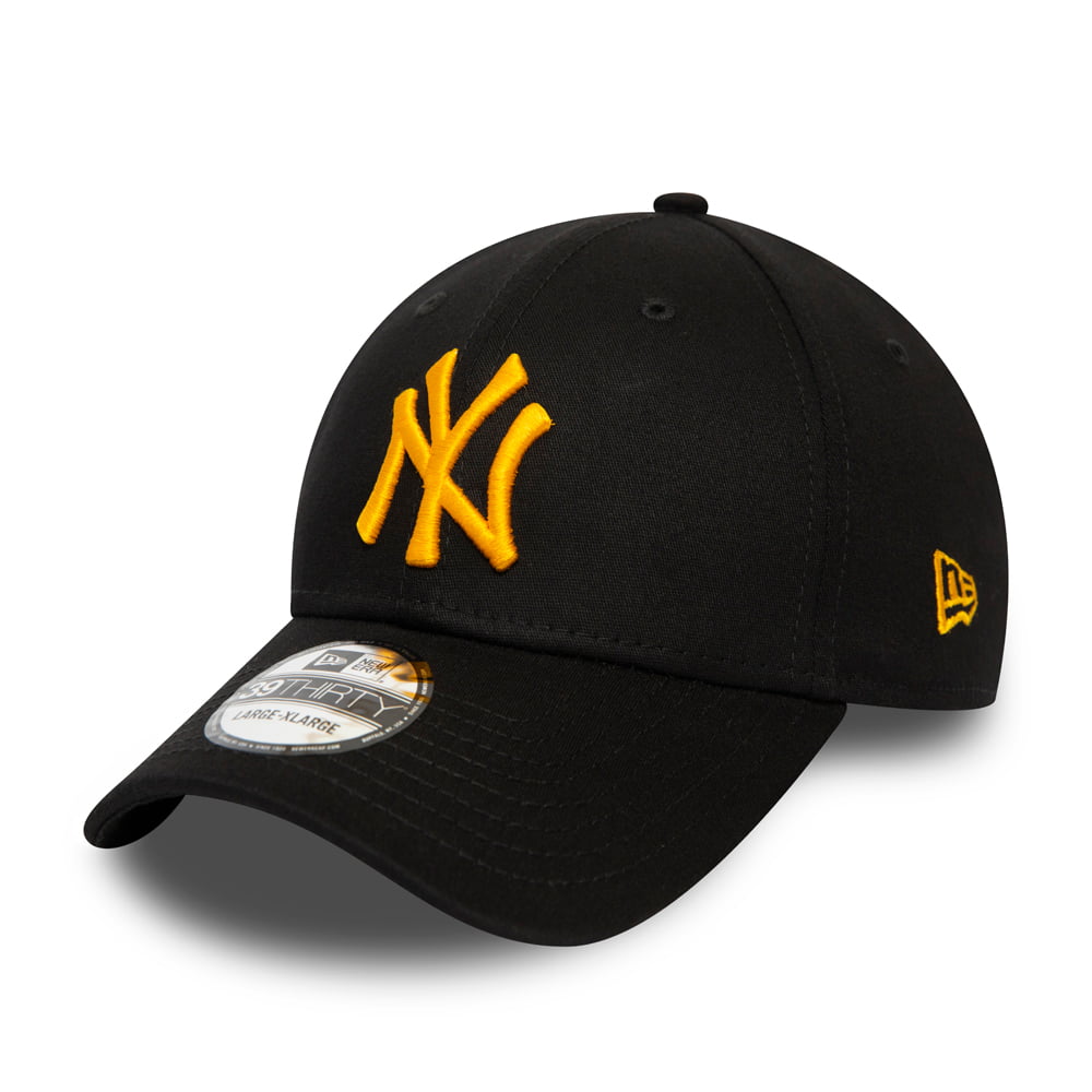 New Era 39THIRTY New York Yankees Baseball Cap - MLB League Essential - Black-Yellow