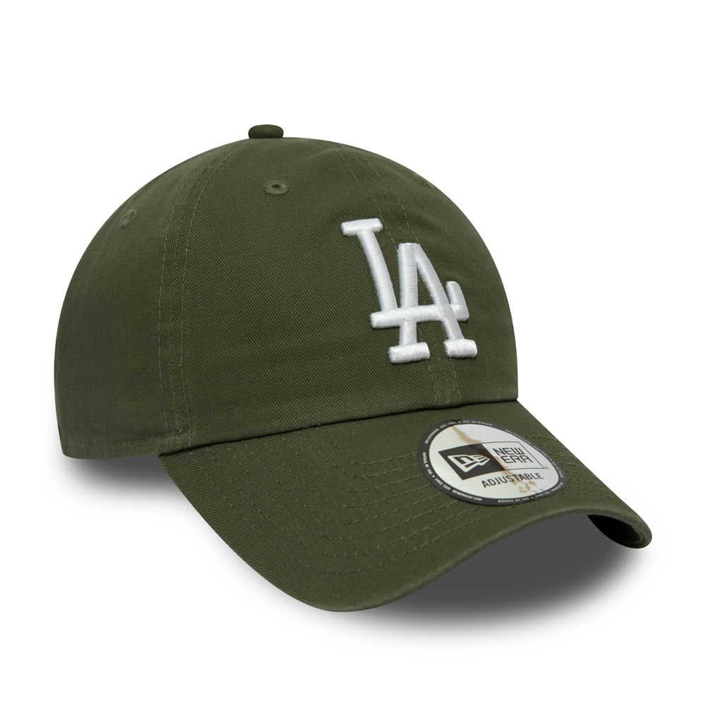 New Era 9TWENTY L.A. Dodgers Baseball Cap - MLB Washed Casual Classic - Olive-White