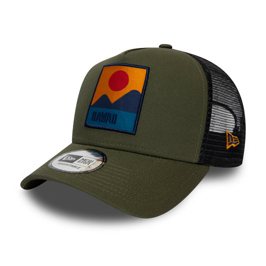 New Era Hawaii Location Trucker Cap - Olive