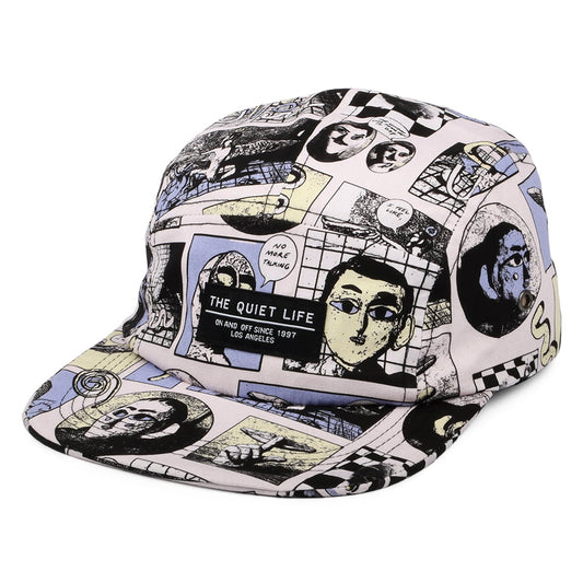 The Quiet Life Hats Marcus 5 Panel Cap - Cream-Multi