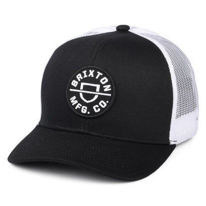 Brixton Hats Crest MP Mesh Trucker Cap - Black-White