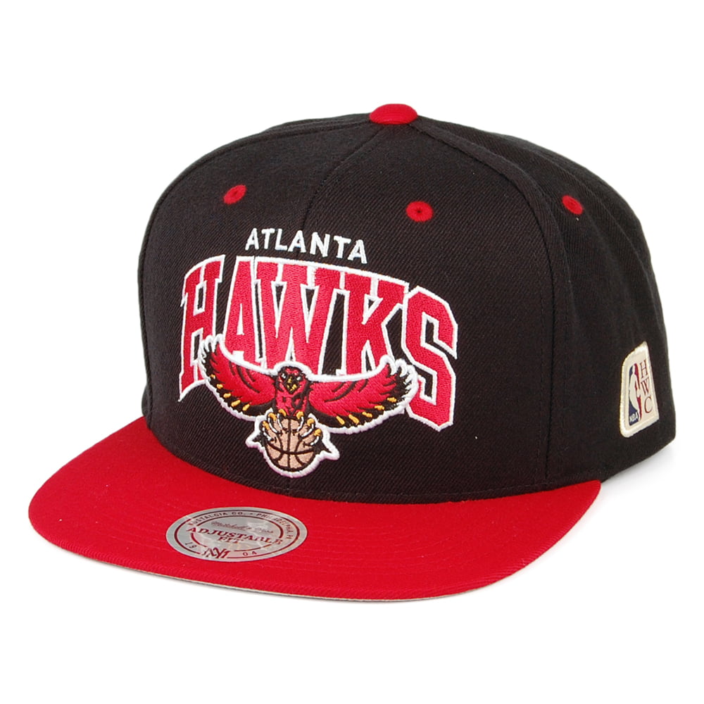Mitchell & Ness Atlanta Hawks Snapback Cap - NBA Arch 2 Tone - Black-Red