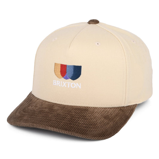 Brixton Alton MP Corduroy Snapback Cap - Beige-Brown