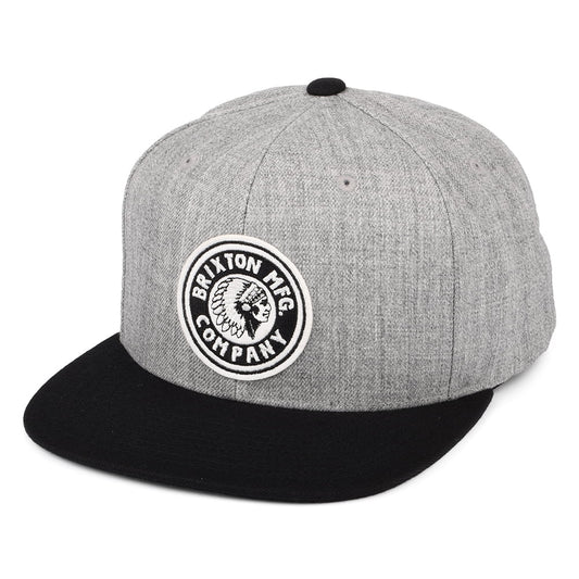 Brixton Hats Rival MP Snapback Cap - Heather Grey-Black