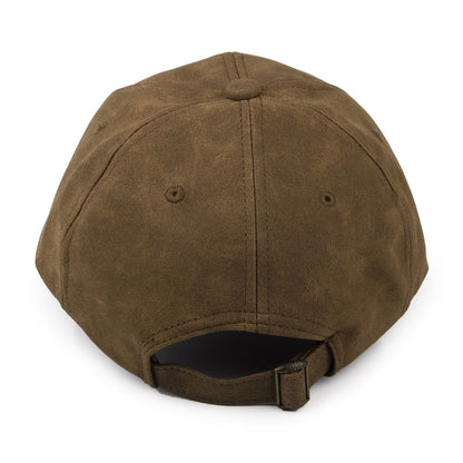 Dorfman Pacific Hats Unstructured Weathered Faux Leather Baseball Cap - Brown