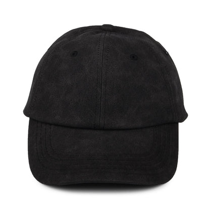 Dorfman Pacific Hats Unstructured Weathered Faux Leather Baseball Cap - Black