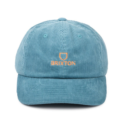 Brixton Hats Alpha LP Corduroy Baseball Cap - Light Blue