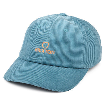 Brixton Hats Alpha LP Corduroy Baseball Cap - Light Blue