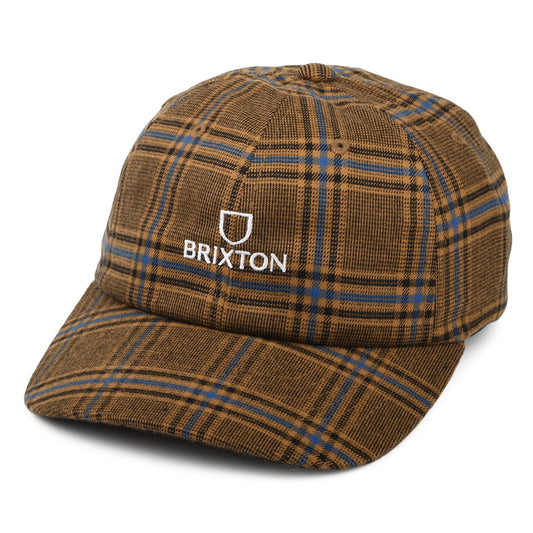 Brixton Hats Alpha LP Plaid Baseball Cap - Rust-Multi