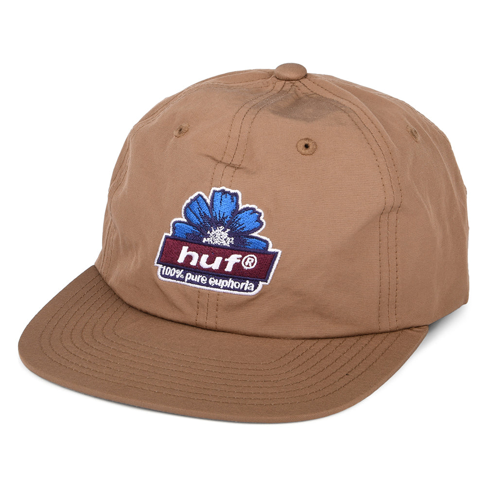 HUF 100% Pure Euphoria 6 Panel Strapback Cap - Toffee