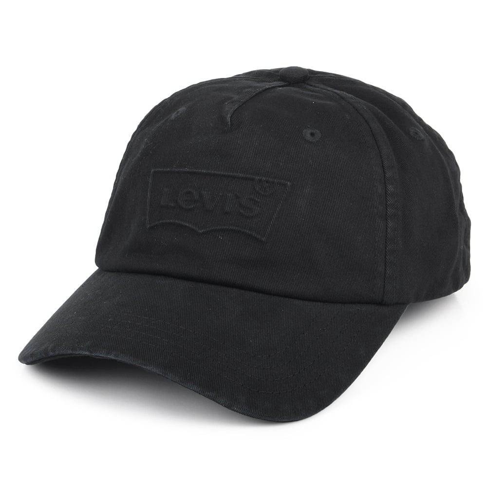 Levi's Hats Washed Debossed Big Batwing Baseball Cap - Black