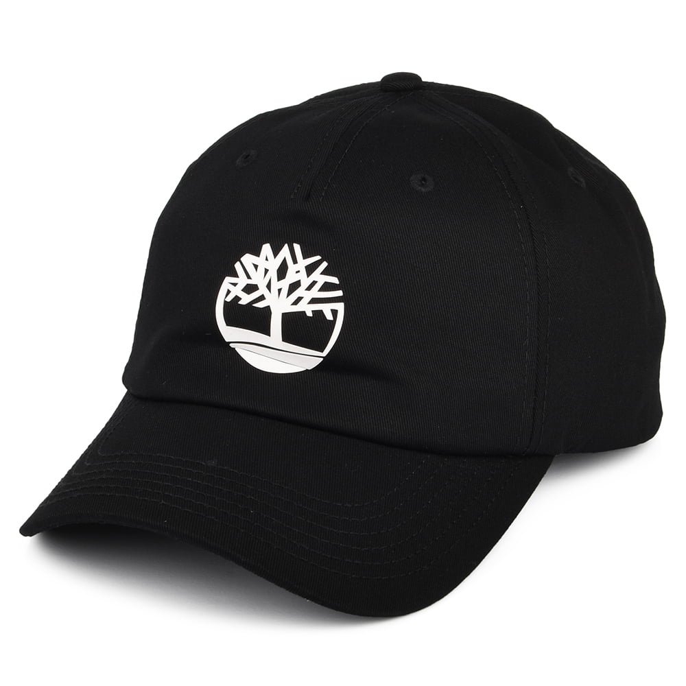 Timberland Hats Rubberized Logo Snapback Cap - Black