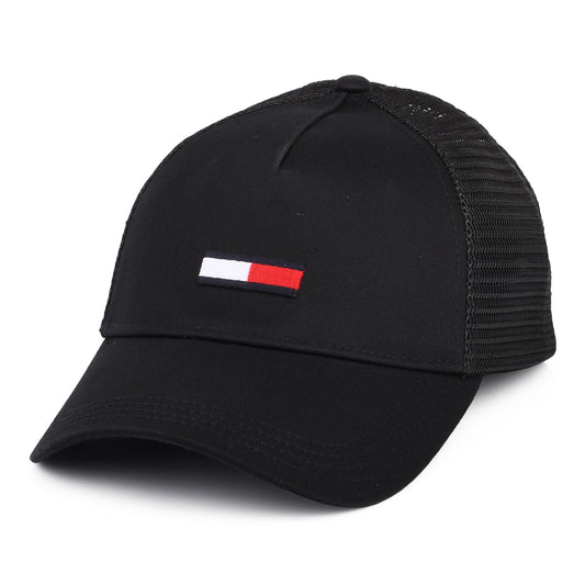 Tommy Hilfiger Hats TJM Flag Trucker Cap - Black