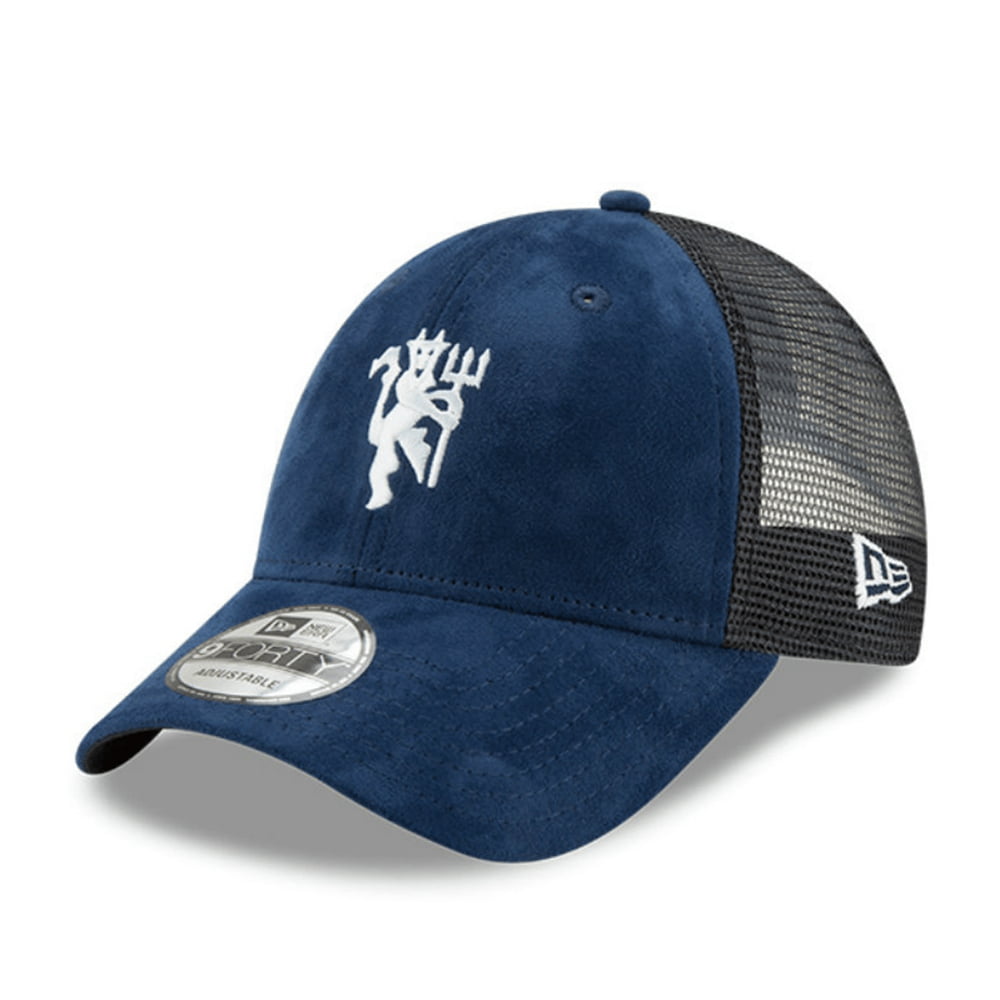 New Era 9FORTY Manchester United Suede Trucker Cap - Navy Blue