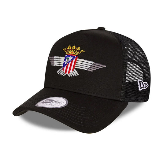 New Era Atletico Madrid Trucker Cap - Winged Crest - Black