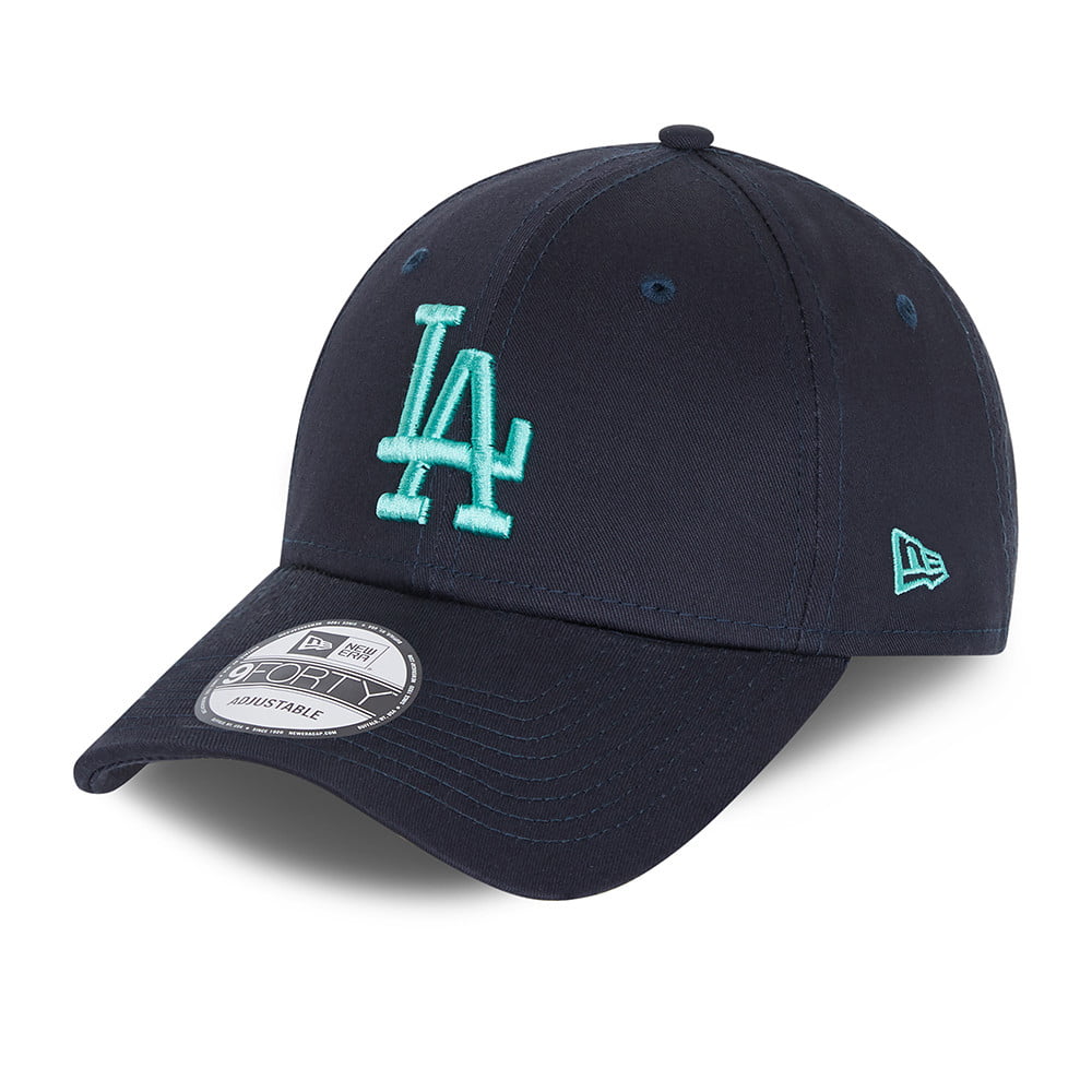 New Era 9FORTY L.A. Dodgers Baseball Cap - MLB League Essential - Navy-Cyan