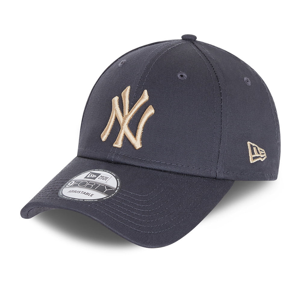 New Era 9FORTY New York Yankees Baseball Cap - MLB League Essential - Graphite-Stone