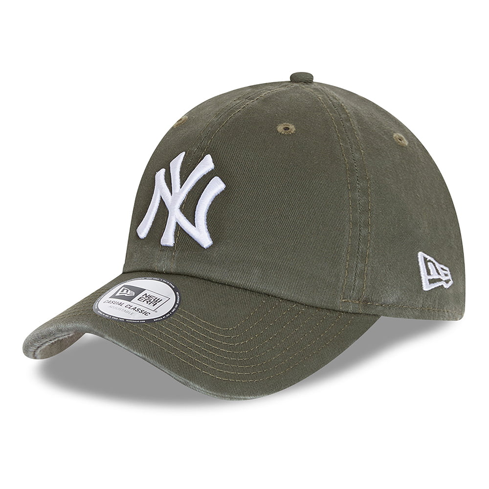 New Era 9TWENTY New York Yankees Baseball Cap - MLB Casual Classic - Olive-White