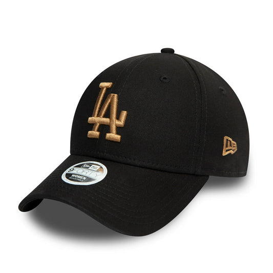 New Era Womens 9FORTY L.A. Dodgers Baseball Cap - MLB Colour Essential - Black-Wheat