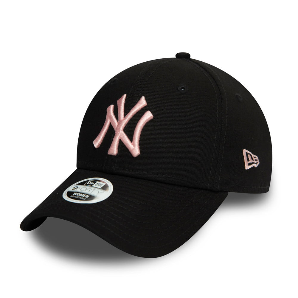 New Era Womens 9FORTY New York Yankees Baseball Cap - MLB Colour Essential - Black-Pink