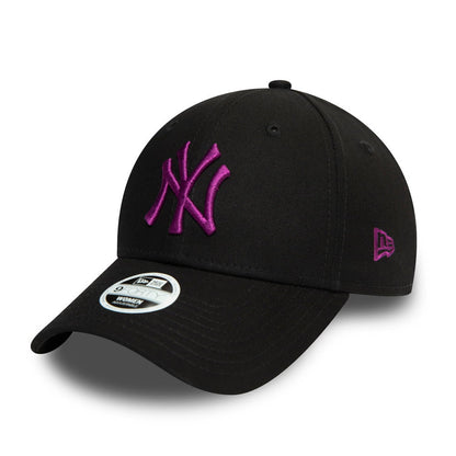 New Era Womens 9FORTY New York Yankees Baseball Cap - MLB Colour Essential - Black-Purple