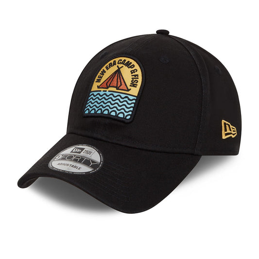 New Era 9FORTY Cotton Baseball Cap - Camp Patch - Black