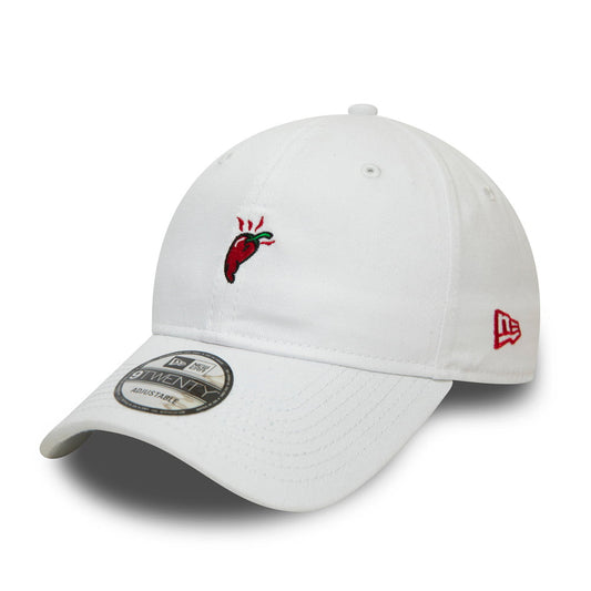 New Era 9TWENTY Chili Pepper Baseball Cap - Food Icon - White