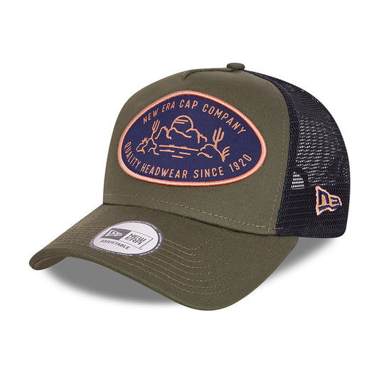 New Era Outdoor Patch Trucker Cap - Olive