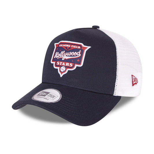 New Era Hollywood Stars A-Frame Trucker Cap - Minor League Patch - Navy Blue