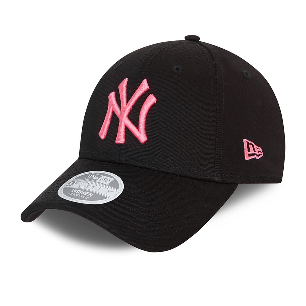 New Era Womens 9FORTY New York Yankees Baseball Cap - MLB League Essential - Black-Pink