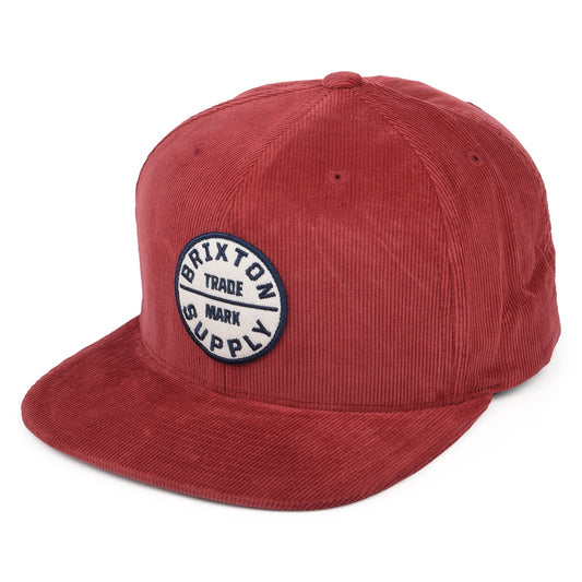 Brixton Hats Oath III Corduroy Snapback Cap - Wine
