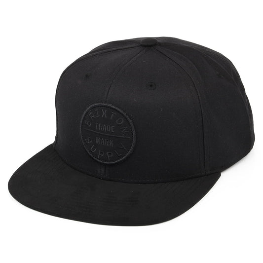 Brixton Hats Oath III Cotton Snapback Cap - Black On Black