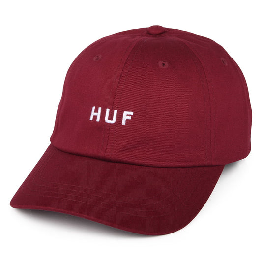 HUF Original Logo Curved Brim Cotton Baseball Cap - Burgundy