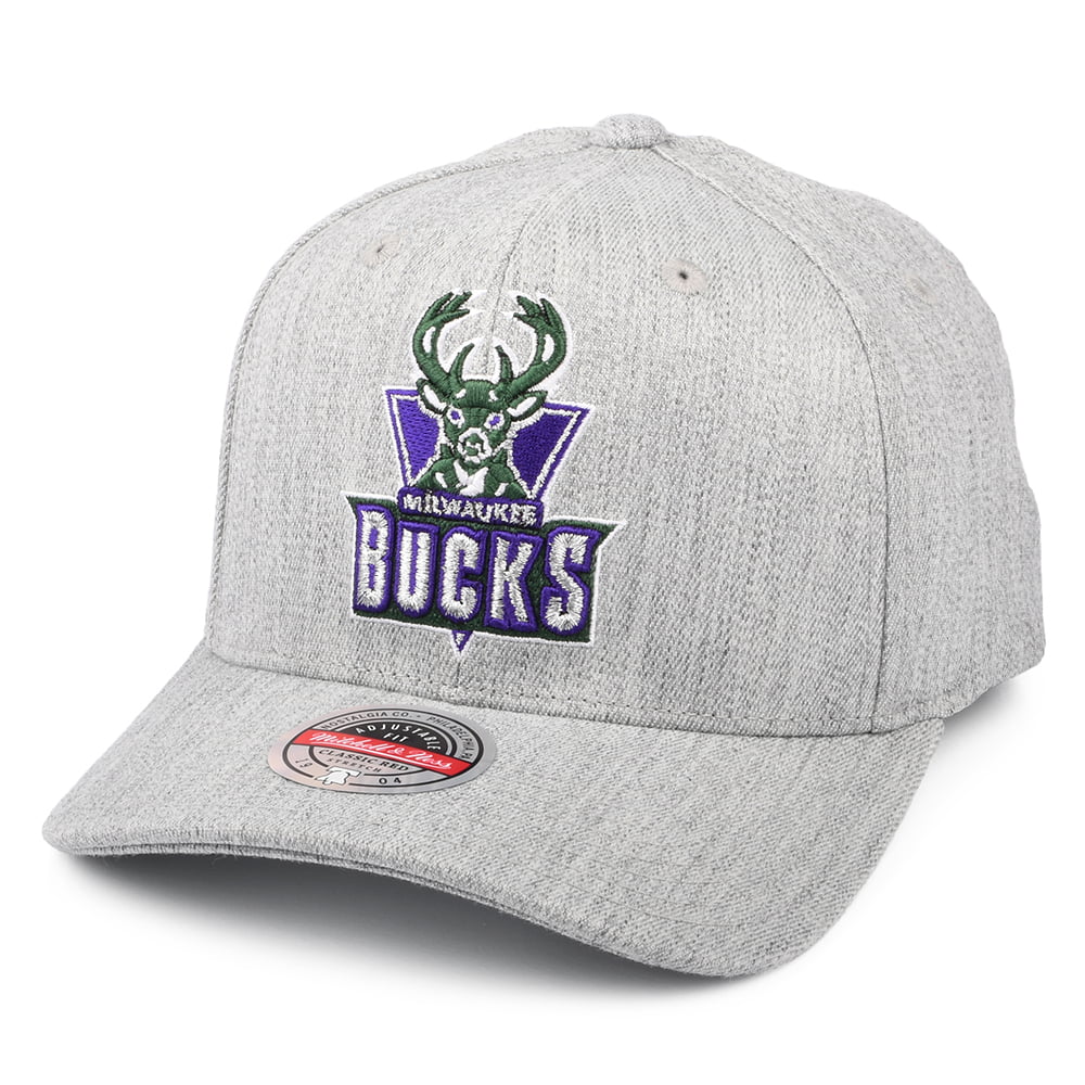 Mitchell & Ness Milwaukee Bucks Snapback Cap - NBA Team Heather Redline - Heather Grey