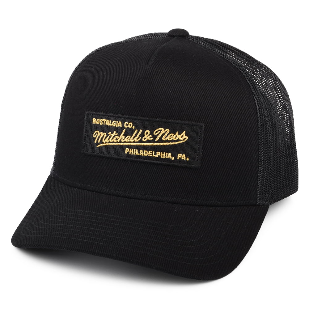 Mitchell & Ness Branded Box Logo Classic Trucker Cap - Black-Gold