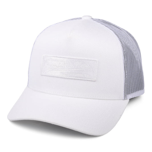 Mitchell & Ness Branded Box Logo Classic Trucker Cap - White