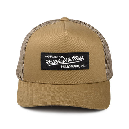 Mitchell & Ness Branded Box Logo Classic Trucker Cap - Tan