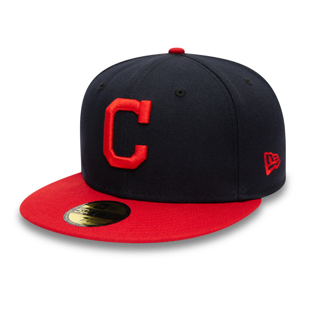 New Era 59FIFTY Cleveland Guardians Baseball Cap - MLB On Field AC Perf - Navy-Red