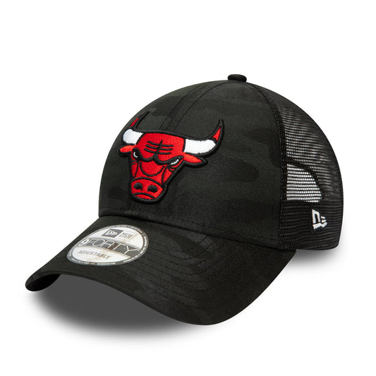 New Era 9FORTY Chicago Bulls Trucker Cap - NBA Home Field Camo - Black