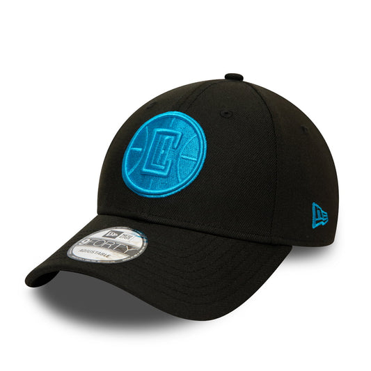 New Era 9FORTY L.A. Clippers Baseball Cap - NBA Pop Logo - Black-Blue