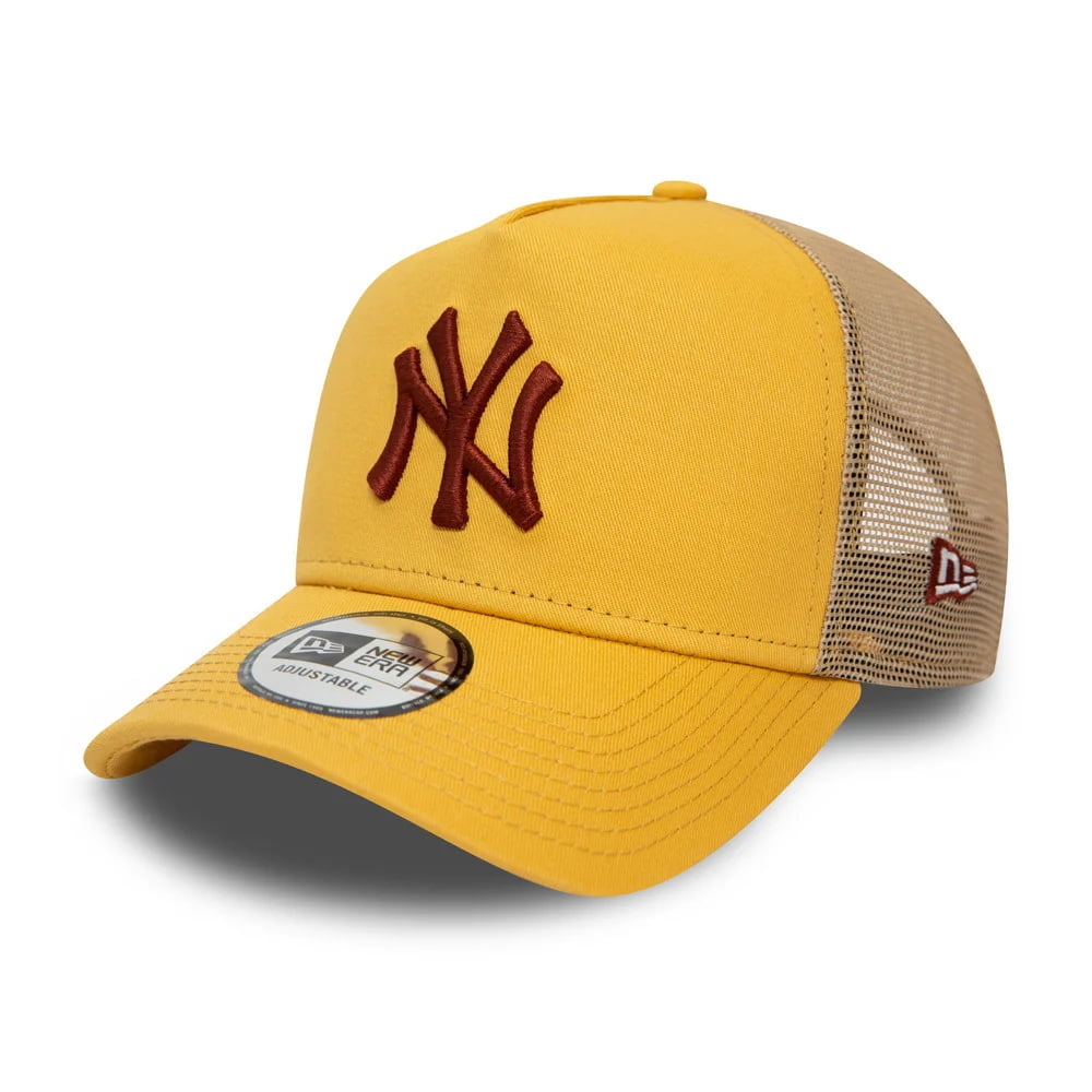 New Era 9FORTY New York Yankees A-Frame Trucker Cap - MLB League Essential - Yellow