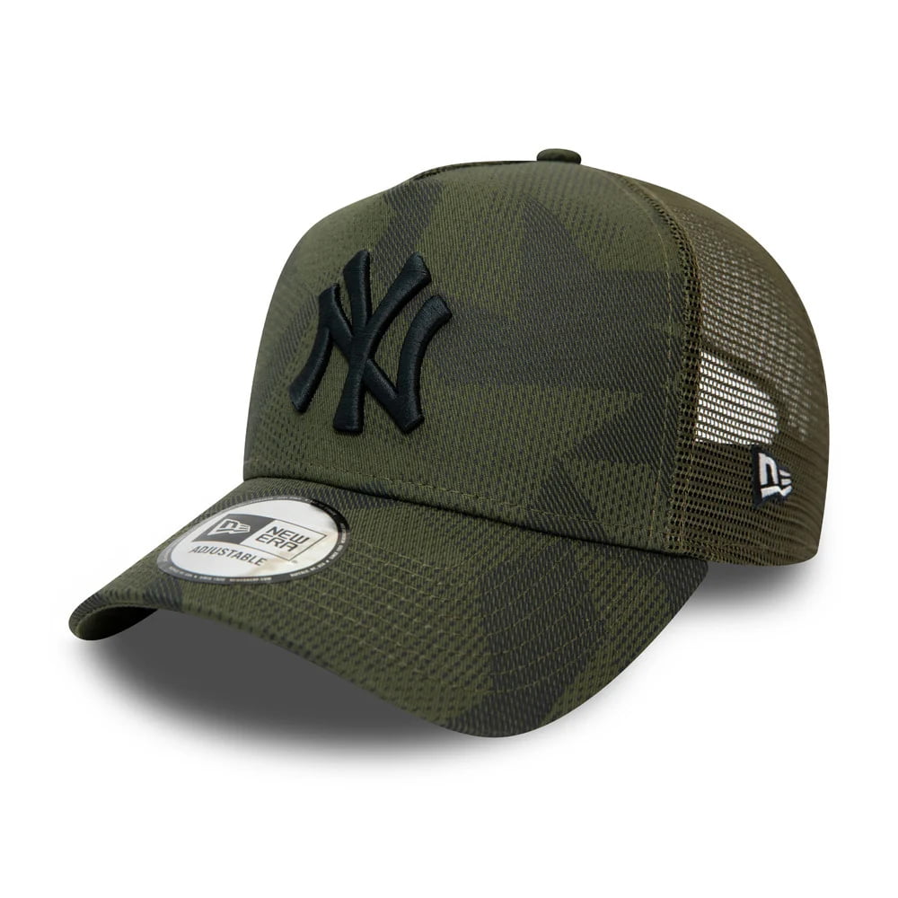 New Era 9FORTY New York Yankees A-Frame Trucker Cap - MLB Multi Camo - Olive