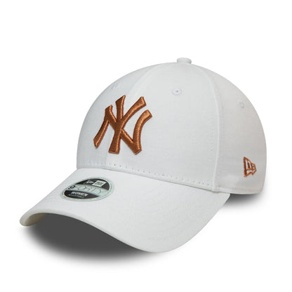 New Era Womens 9FORTY New York Yankees Baseball Cap - MLB Metallic - White-Copper