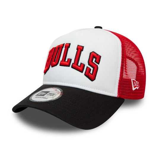 New Era 9FORTY Chicago Bulls A-Frame Trucker Cap NBA Team Arch - White-Red-Black