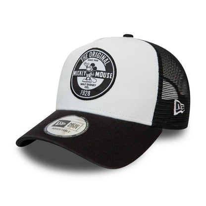 New Era 9FORTY Mickey Mouse A-Frame Trucker Cap - Disney Character - Black-White