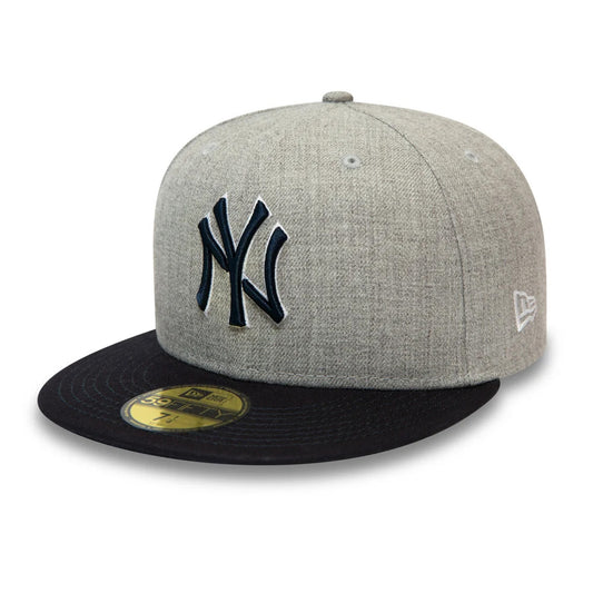 New Era 59FIFTY New York Yankees Baseball Cap - MLB Heather Contrast - Grey-Navy