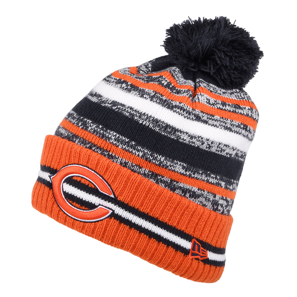 New Era Chicago Bears Bobble Hat - NFL Sport Knit OTC - Orange-Navy