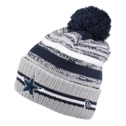 New Era Dallas Cowboys Bobble Hat - NFL Sport Knit OTC - Blue-Grey