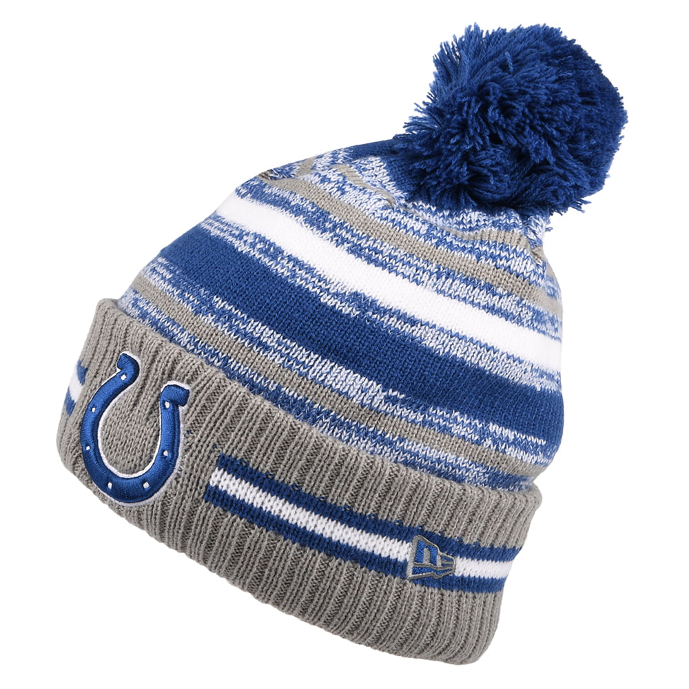 New Era Indianapolis Colts Bobble Hat - NFL Sport Knit OTC - Blue-White