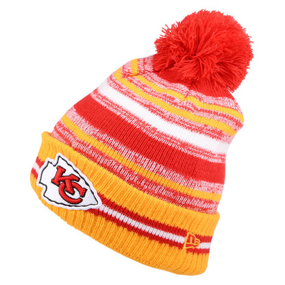 New Era Kansas City Chiefs Bobble Hat - NFL Sport Knit OTC - Red-Gold